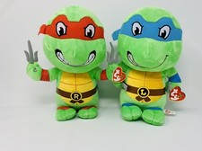 TY Teenage Mutant Ninja Turtle Plush Combo-Raphael  Leonardo/BRAND NEW 