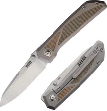 Pena Knives Mula Folding Knife 3.25" M390 Steel Blade Titanium/Micarta Handle