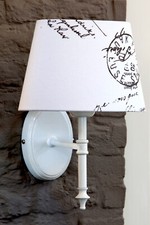 Wandleuchte 3102346 Lack Weiß Schirm Weiß + Text Komplett