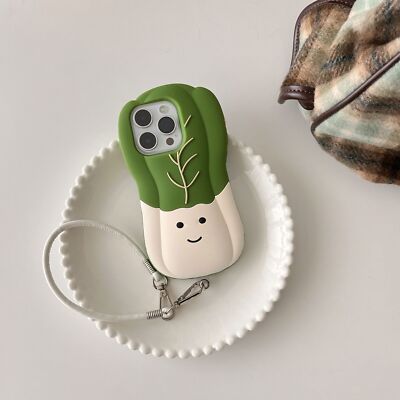 3D Cartoon Cabbage Case Shockproof Silicone Cover For iPhone 16 Pro Max 15 14 13