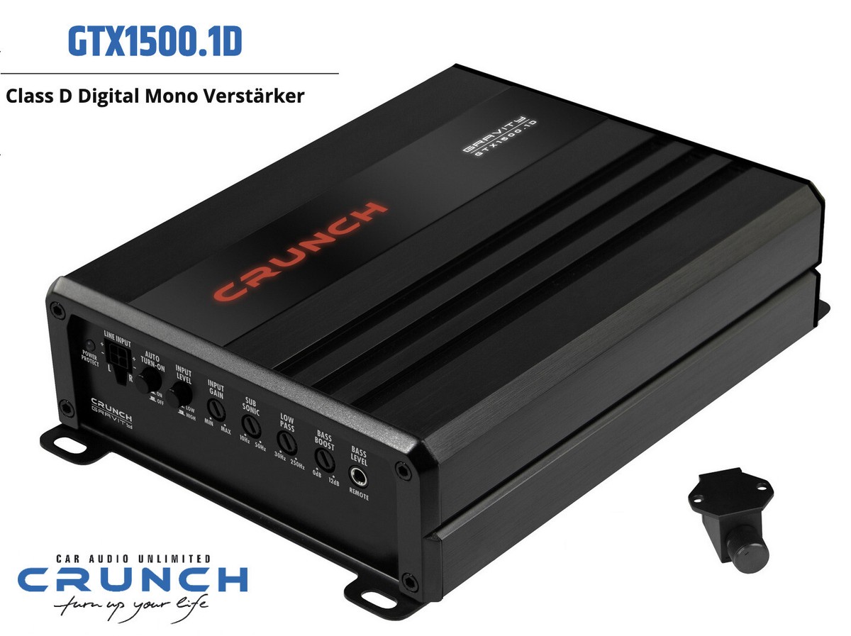 CRUNCH 1-kanaals auto-versterker GPX1250.1D CLASS D uit de GPX-serie met 1250 W MAX | Crunch Car Audio Unlimited