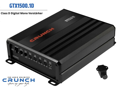 Crunch GTX 1500.1D Digitaler Mono 1-Kanal Verstärker 1500W + Bass Fernbedienung