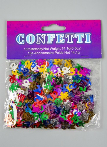 16th Multicolour Confetti Tabletop Sprinkle Anniversary Birthday Party Decor X5 - Picture 3 of 5