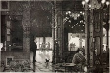 Peter Milton -Exceptional Large Etching - Interiors IV: Hotel Paradise Cafe -S/N