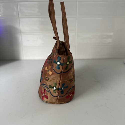 Cartera vintage bordada asa superior boda graduación jardín fiesta - Imagen 9 de 13