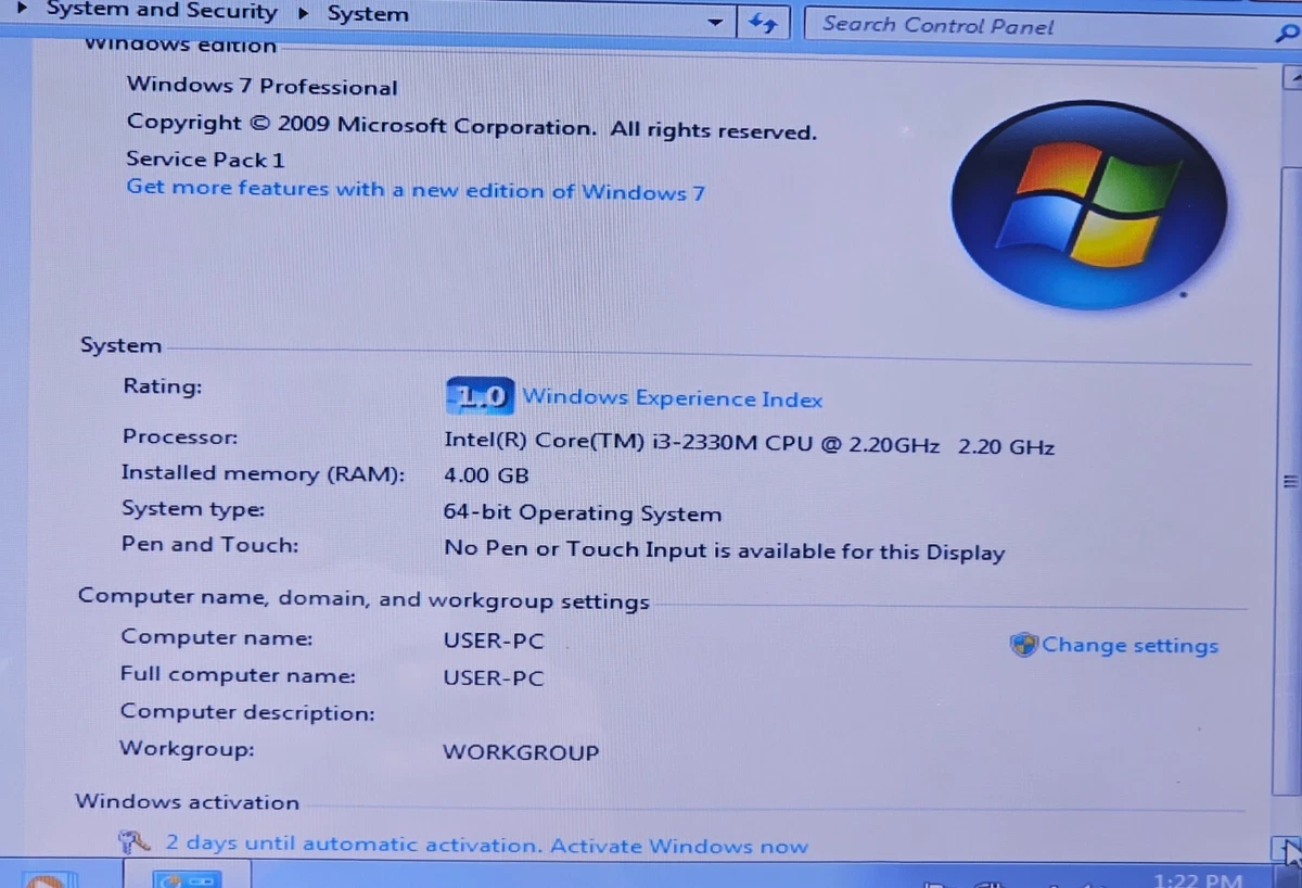 ASUS X54L INTEL CORE I3-2330M @ 2.20GHz 4GB RAM 128GB SSD 1024 X.