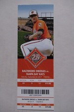 BALTIMORE ORIOLES VS TAMPA BAY RAYS 9/23/2017 FULL TICKET ~ DUDA/MORRISON HRs