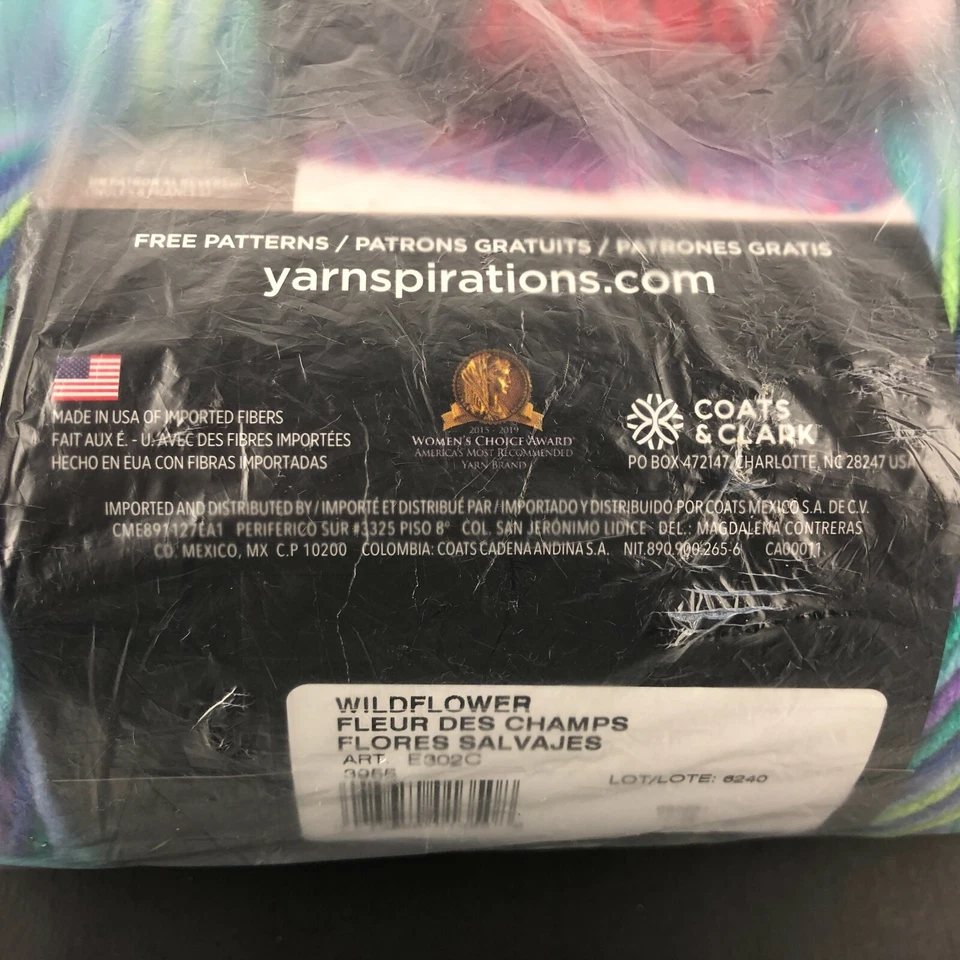 RED HEART Super Saver JUMBO 2 Skien WILDFLOWER 10oz 283g 482yds EACH NEW in BAG - Image 4 of 4