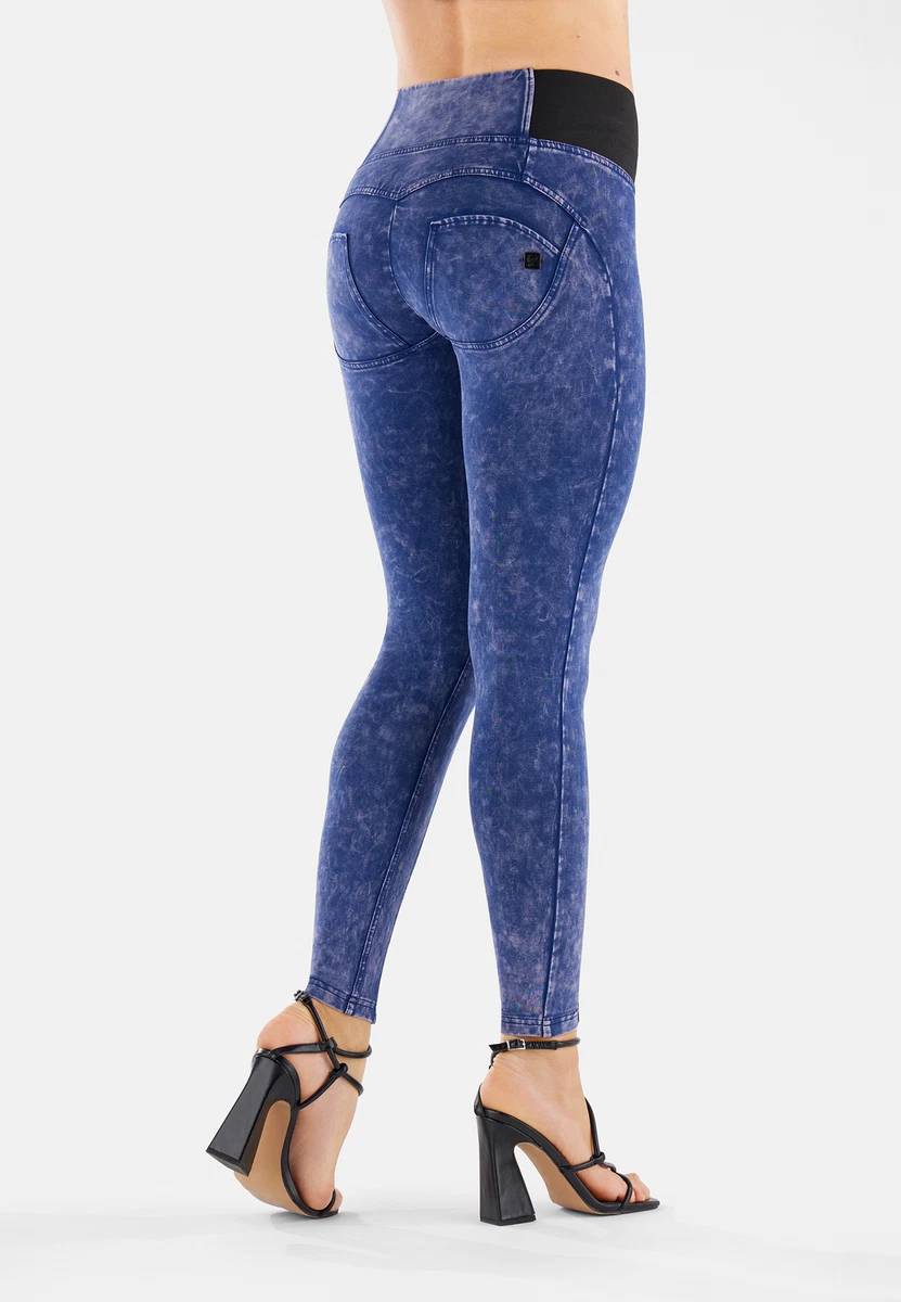 FREDDY Pantaloni WR.UP in jersey ice wash vita alta con elastici