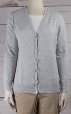 NWT Womens GAP Vee Button Cardigan Sweater Light Heather - 675637 T13 