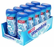 Mentos Pure Fresh Sugar-Free Chewing Gum Xylitol Fresh Mint Bulk Pack of 10 