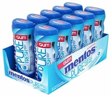 Mentos Pure Fresh Sugar-Free Chewing Gum Xylitol Fresh Mint (Bulk Pack of 10)