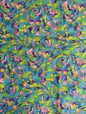 Stars & Swirls Rainbow Multi Color Giggles Style By Hoffman Fabric By the Yard