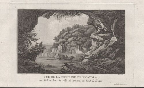 Bastia Corse Corsica Fontaine de Ficajola view engraving print engraving 1780 - Picture 1 of 1