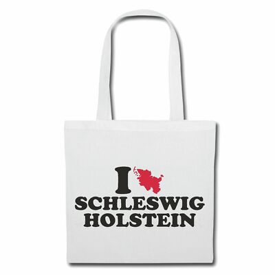 Tasche Beutel Baumwolltasche I LOVE SCHLESWIG HOLSTEIN DEUTSCHLAND GERMANY BUNDE