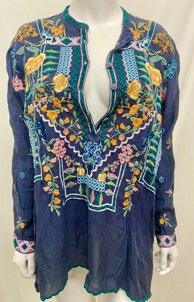 NWT Johnny Was Embroidered Blouse M JW44041024 eBay