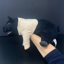 Folkmanis Eating Pig Hand Puppet Pink and  Black 14" Full Body Retired Toy