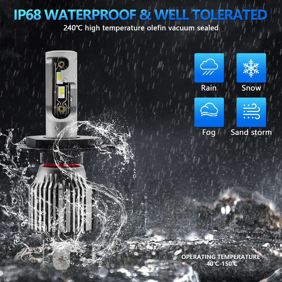 H4 9003 Luces LED Coche Faro Inserción Directa Foco Antiniebla Faro Foto 4 de 4