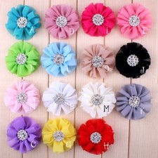 30pcs 6.5cm Artificial Chiffon Flowers For Headbands Hair Accessories