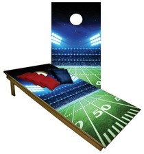 Cornhole Boards Big Game Day Football BEANBAG TOSS GAME w Bags Set 