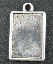 30pcs Tibetan Silver Frame Rectangle Double Sided Charms 24x14mm 1603