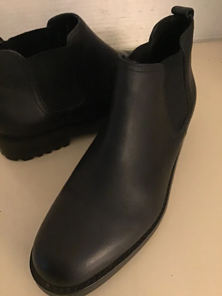 Ralph Lauren Mujer Negro Cuero Plataforma Chelsea Botas US 5.5 Euro 35.5 Foto 4 de 4