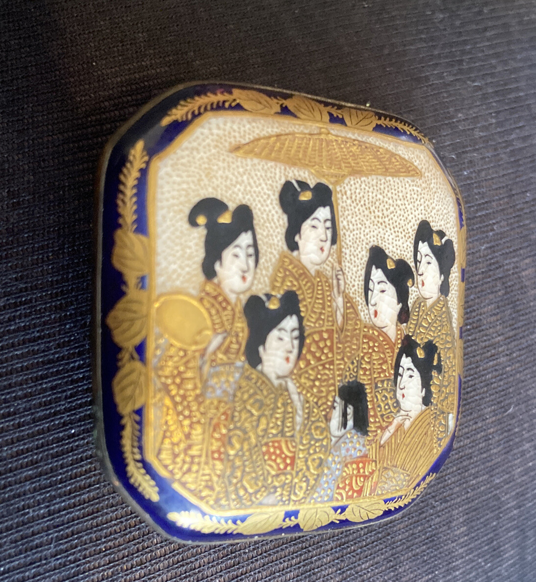 "ANTIQUE MEJI ERA HALLMARK SILVER SATSUMA 1 PC RARE … Gem