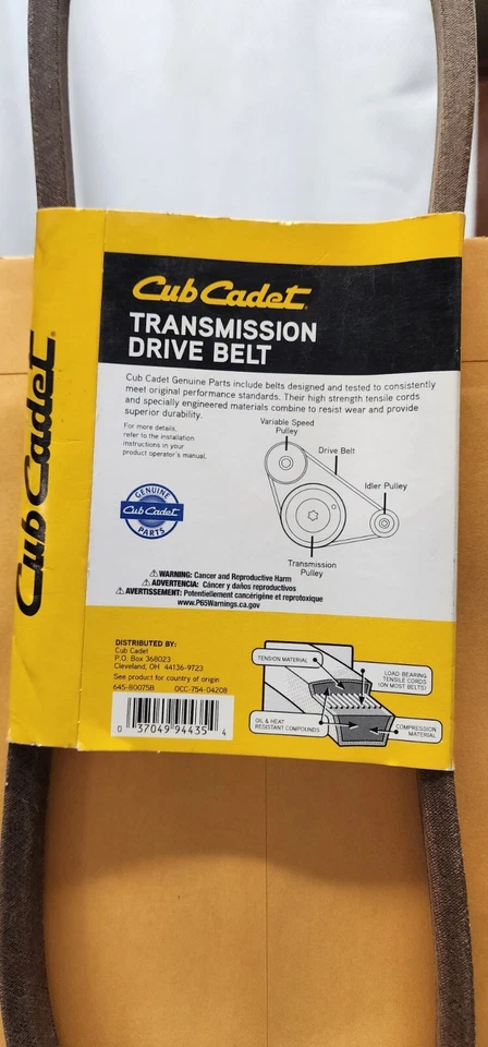 Cub Cadet Transmission Drive Belt w/ Variable Speed Drive 954-04208 & 754-04208A - Image 3 of 4