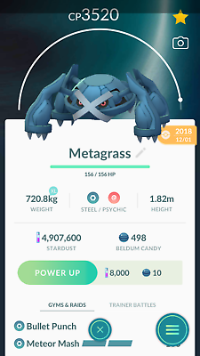 Pokemon Trade Go Metagross 3500 Cp Level 35 For Pvp Master League Ebay