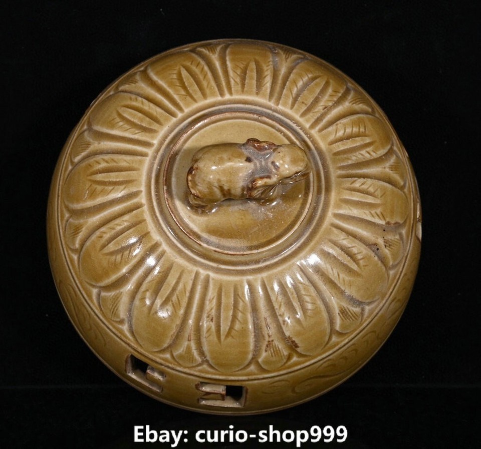 6.3" Old Song Dynasty Yue Kiln Porcelain Elephant Animal Incense Burner