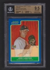 2006 BOWMAN CHROME DRAFT BLUE REFRACTOR #22 JON LESTER RED SOX #/199 BGS 9.5 GEM