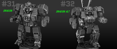 AS7 Atlas ''Dragon'' Alternate Mech Model For Battletech 6mm-10mm-15mm