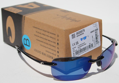 COSTA DEL MAR Seagrove POLARIZED Sunglasses Shiny Black/Blue Mirror 580P NEW