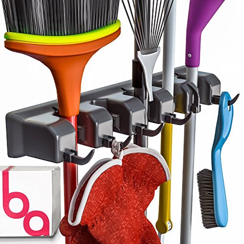 Broom Holder & Wall Mount Garden Tool Organizer - Home Laundry 1 Pack Black - Bild 1 von 6