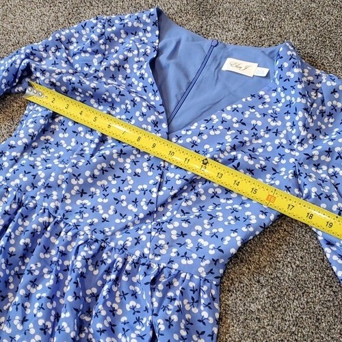 NWT ELIZA J Cherry 🍒 Ruffle v neck Long Sleeves mini women dress sz 4 - Picture 8 of 10