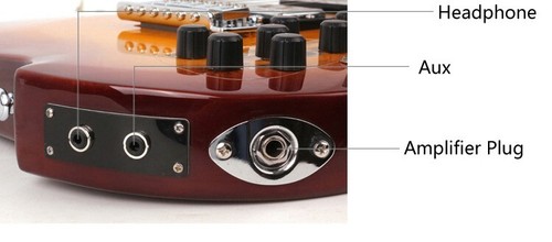 Guitarra eléctrica de viaje portátil efecto incorporado silencioso escala corta tamaño 3/4 - Imagen 5 de 6