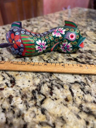 ORIENTAL Hand Painted two headed fish figure BRILLIANT COLORS signed EXC COND - Picture 3 of 5