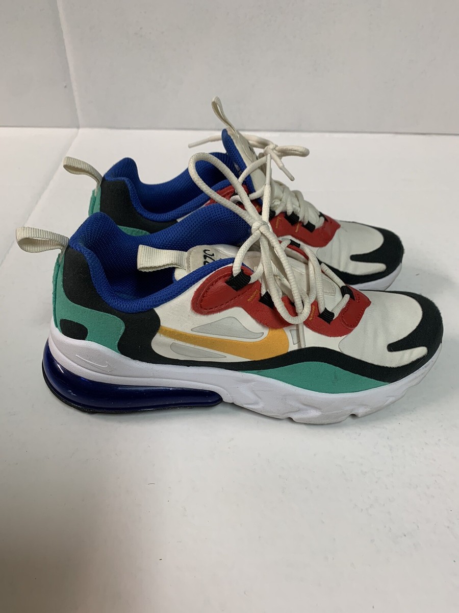 NIKE AIR MAX 270 REACT (GS) BIG KIDS SIZE 4Y CU6697-001 METALLIC