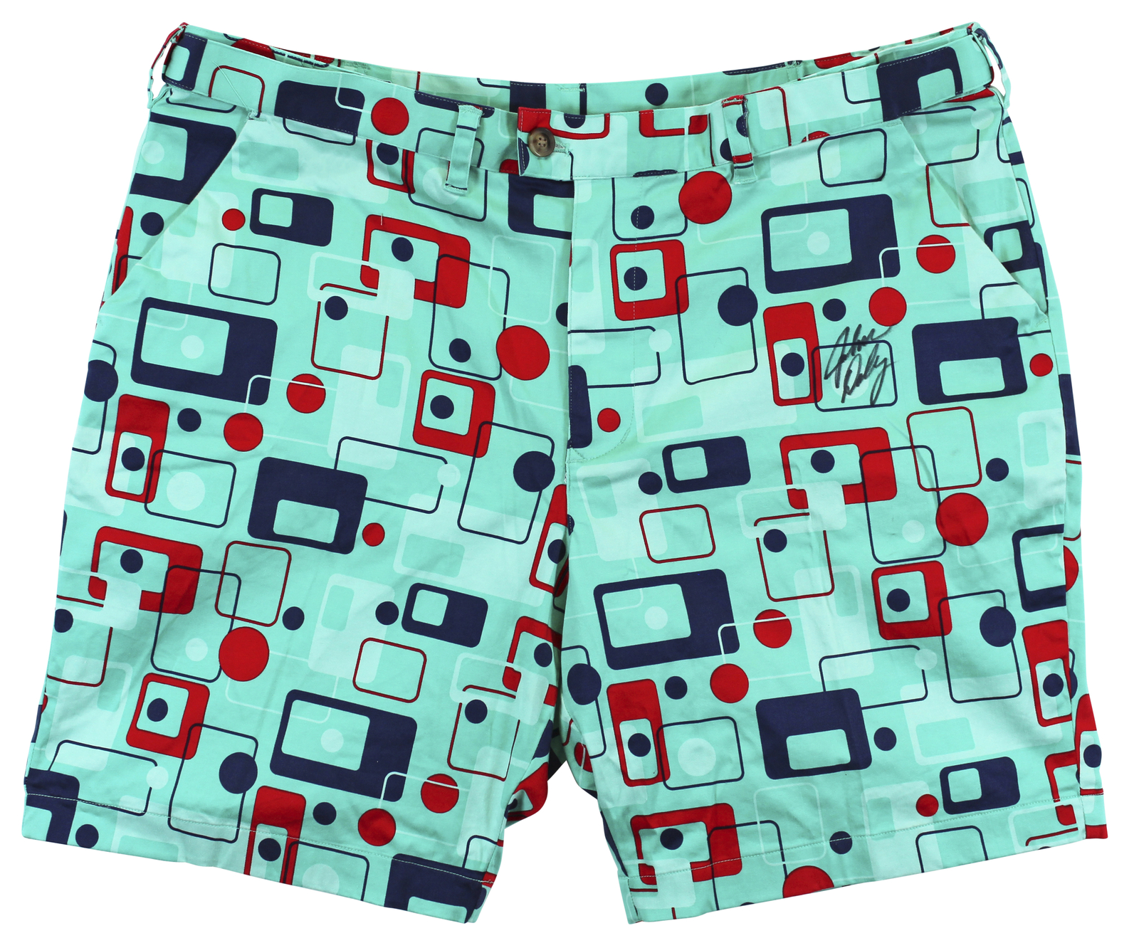 John Daly Autographed Signed Authentic Match Worn Teal Loudmouth Golf Shorts Beckett 