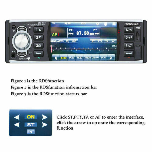 4''1 Din Car Radio+Camera Stereo Mirror Link MP5 Player AUX AM/FM/RDS Bluetooth - Picture 9 of 12