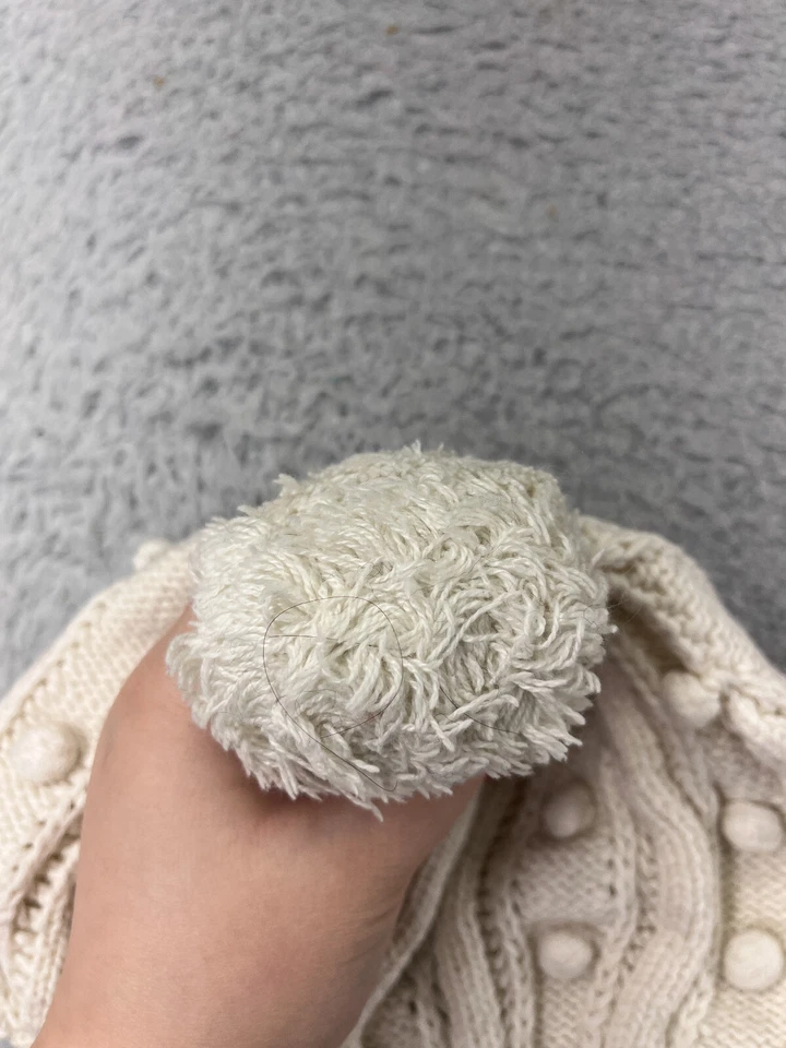 Gorro Gap Toque Juvenil Mediano Blanco Bordado Palomitas Tejido Mezcla de Lana Esquí Pom Foto 2 de 4