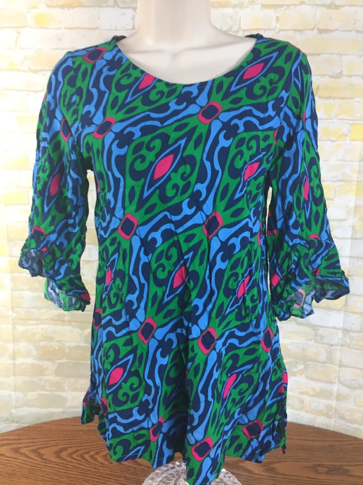 Blusa túnica para mujer Escapada manga 3/4 cuello barco talla XS M82 Foto 3 de 4