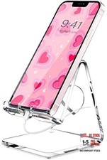 Acrylic Cell Phone Stand, Portable Phone Holder Phone Stand for Desk, Clear