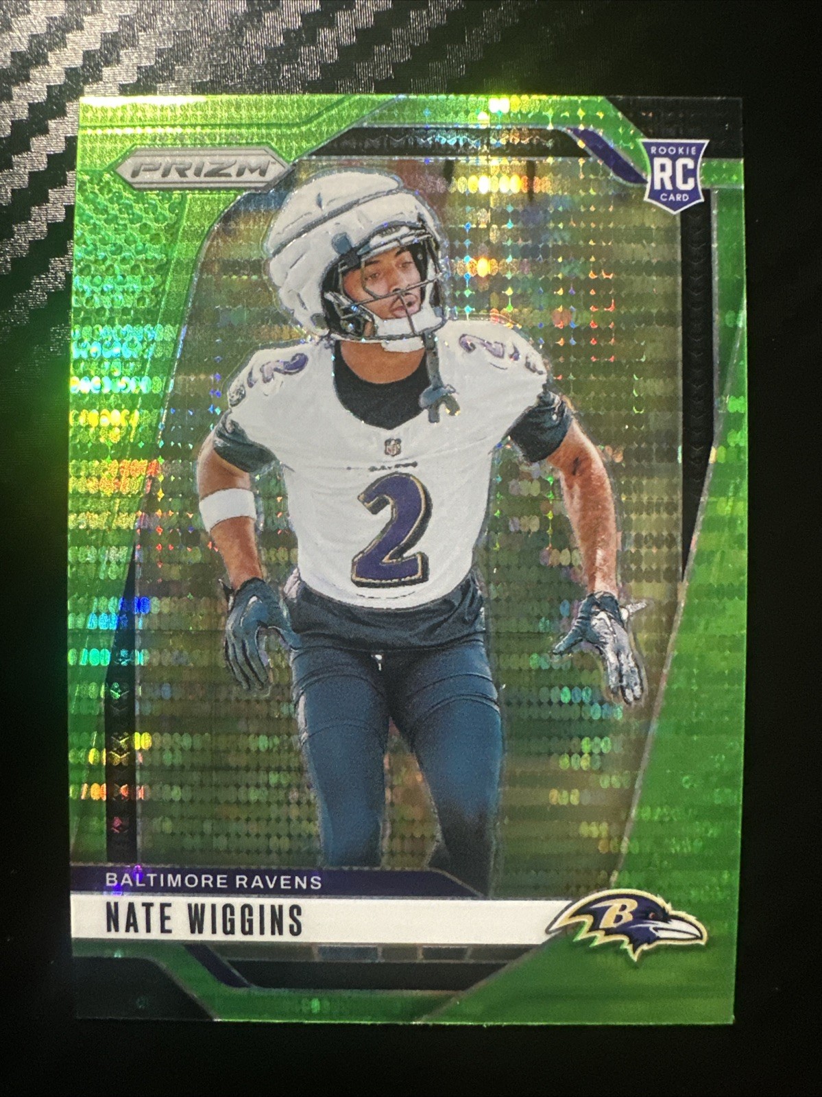 2024 Panini Prizm - Rookies Nate Wiggins #380 Neon Green Pulsar Prizm (RC) (F3)