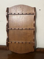 Vintage Wooden Spoon Rack – 18 Slots – Wall‑Mounted Display Holder