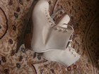 Riedell Girls Figure Skates Size 4 Medium White Leather Single Star MK Blades — photo 4