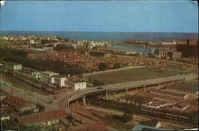 Aerial Constanta Romania vintage postcard m506