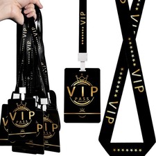 30 Sets PVC VIP Badge lanyards and Plastic Pass CardsPerfect for Backstage Ac...