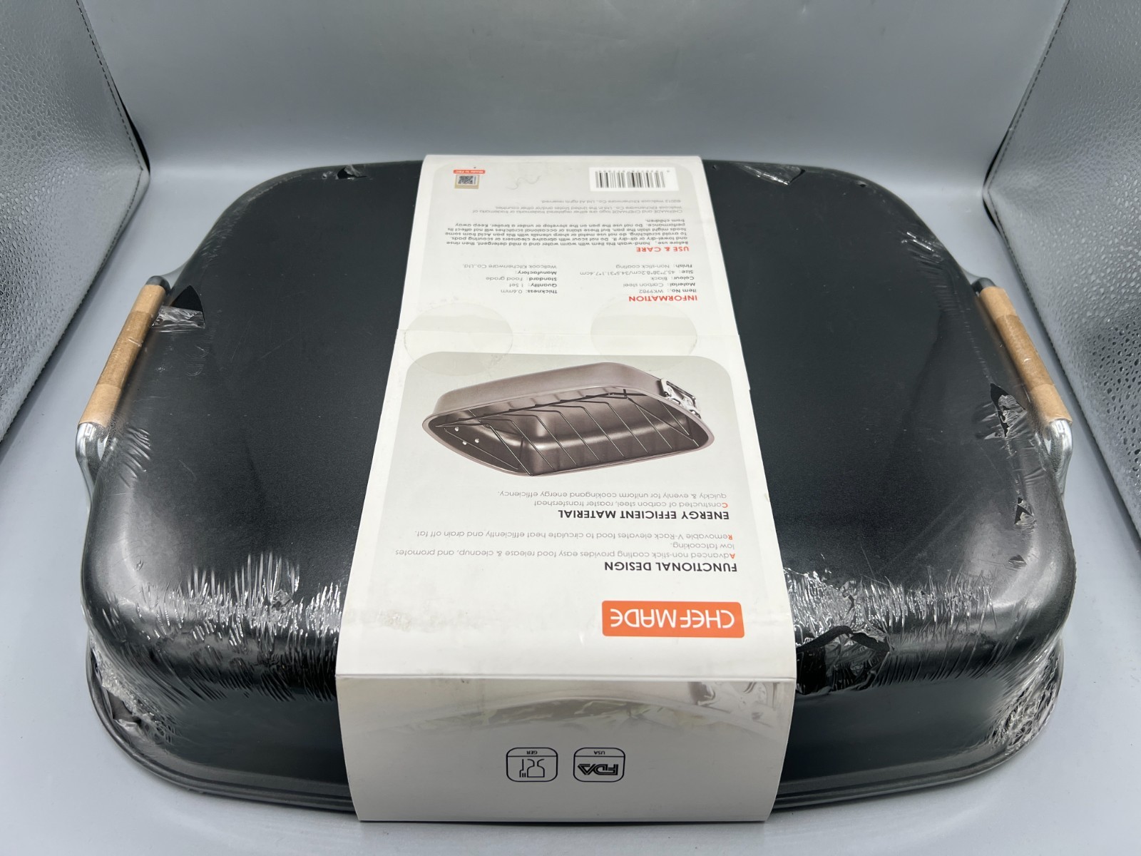 CHEFMADE Turkey Roasting Pan with V Rack, 17 Inch Deep Roasting Pan Non Stick!
