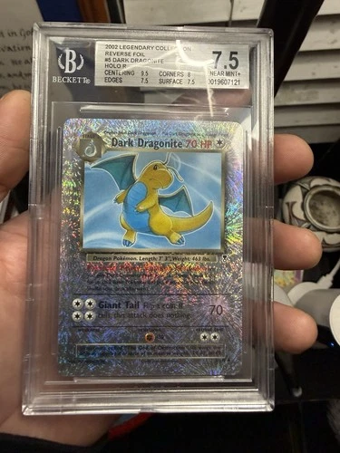 Fresh Cert! Bgs 7.5 Legendary Collection Reverse Holo Dark Dragonite!
